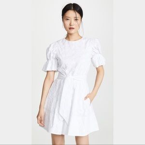 NWT Saloni White All-over Embroidered Ciara Dress